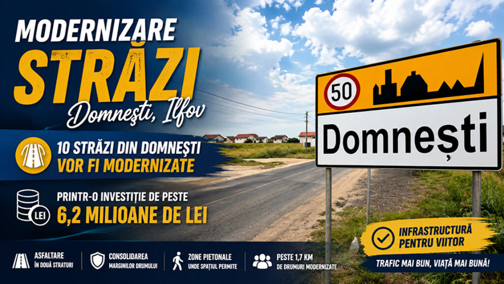 10 străzi din Domnești vor fi modernizate
